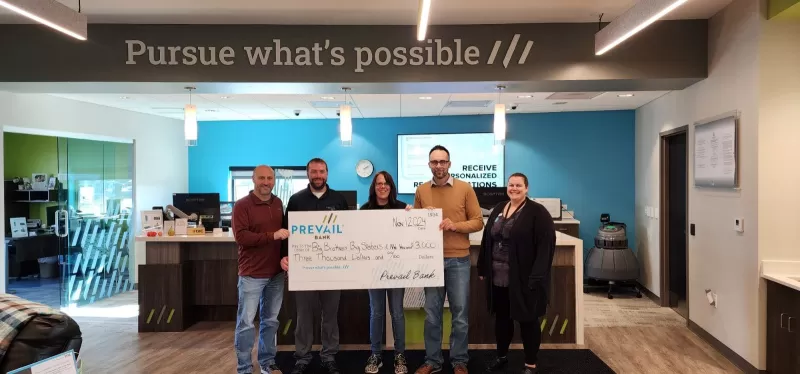 Prevail Bank donates to Big Brothers and Big Sisters