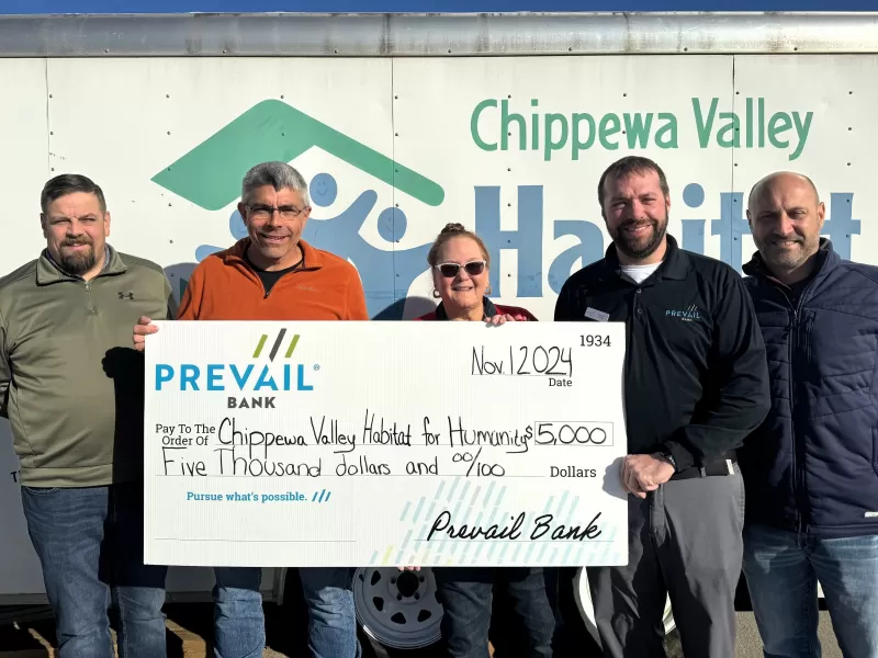 Prevail Bank donates to Habitat for Humanity